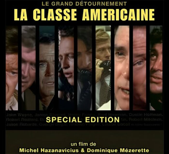 Affiche du film La classe américaine composée de 9 bandes intégrant le visage de stars hollywoodiennes.