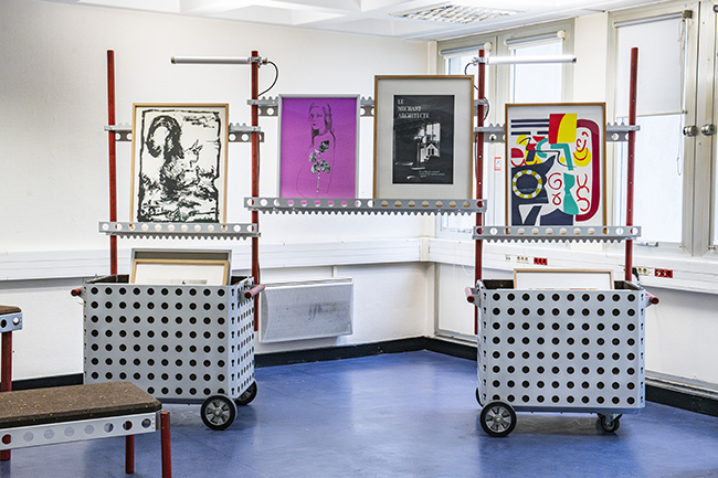 Mobilier créé par Martial Marquet pour Artothèques en ruralités